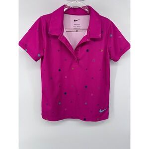 Nike Dri-FIT‎ Kids XS Pink Golf Polo Shirt Athletic Activewear Top